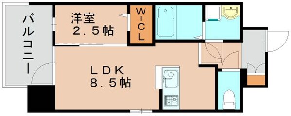 馬出九大病院前駅 徒歩1分 5階の物件間取画像